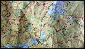 Map of Harriman State Park hiking trails.